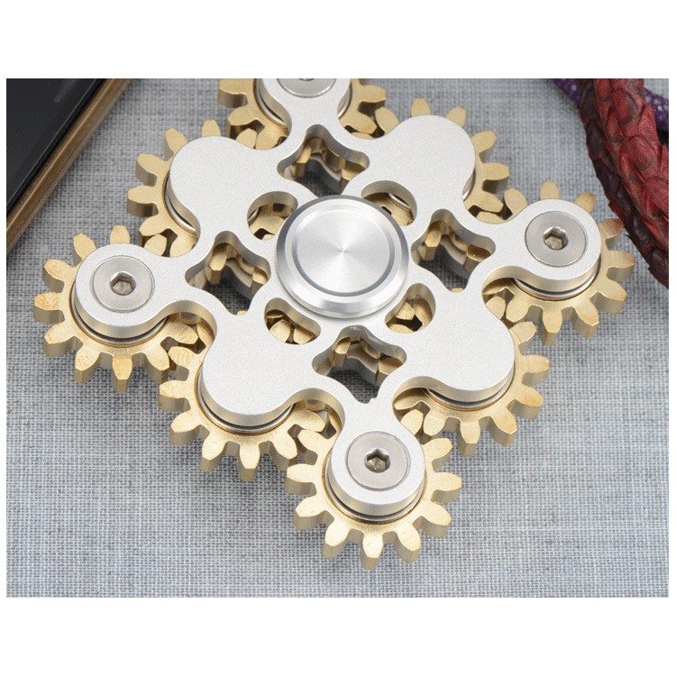XOSOY 9 Gears Brass Spinner Fidget Toy Hand Spinner Stress Reducer-7