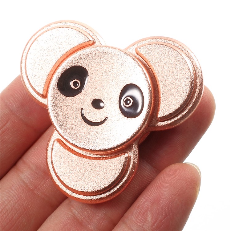 Cute Panda Shape Tri-Spinner Fidget Spinner Finger Toy EDC Focus Toy - Rose Gold-5