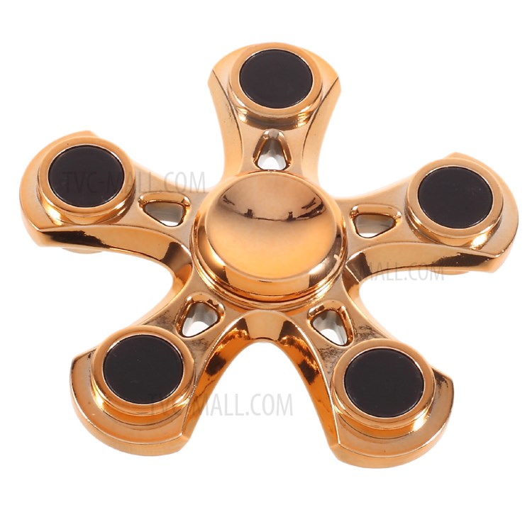 Pentagon Spinner Fidget Spinner Finger Toy ADHD Focus Toy - Gold-1