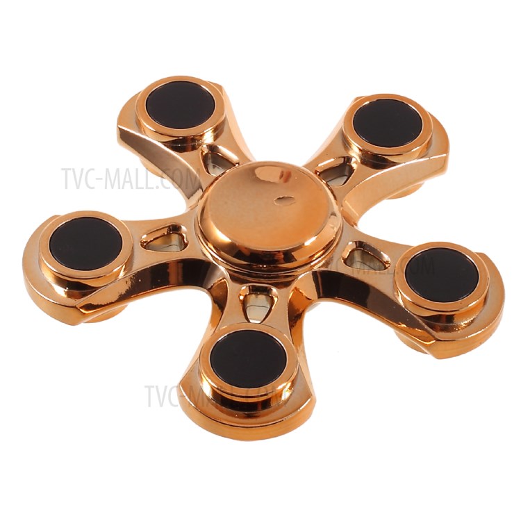 Pentagon Spinner Fidget Spinner Finger Toy ADHD Focus Toy - Gold-4