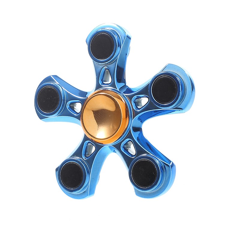 EDC Pentagon Spinner Fidget Spinner Finger Toy ADHD Focus Toy - Blue-5