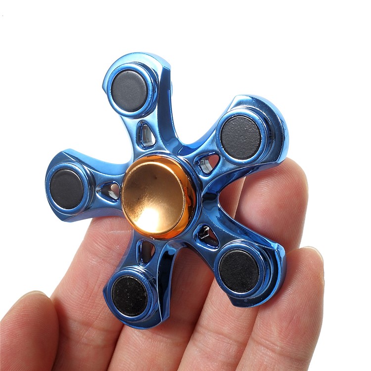 EDC Pentagon Spinner Fidget Spinner Finger Toy ADHD Focus Toy - Blue-7