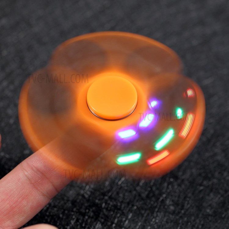 Smart LED Light Tri-Spinner Fidget High Speed Bearing Hand Spinner - Orange-2