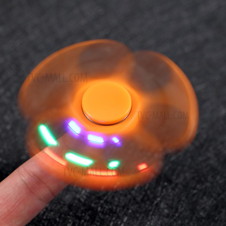 Smart LED Light Tri-Spinner Fidget High Speed Bearing Hand Spinner - Orange-3