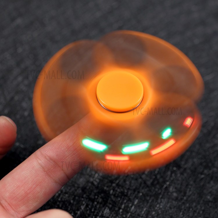 Smart LED Light Tri-Spinner Fidget High Speed Bearing Hand Spinner - Orange-4