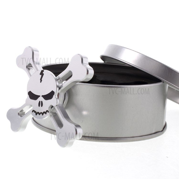 Cool Skull Spinner Fidget Stress and Anxiety Relief EDC Toy - Silver Color-9