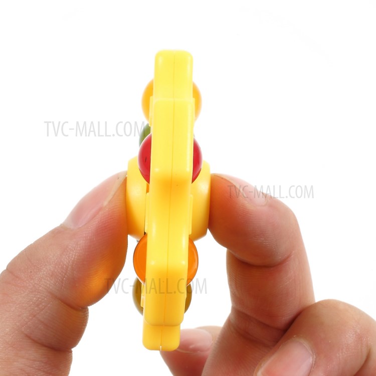 6 Colorful Marbles Hexagon Fingertip Spinner Fidget Stress and Anxiety Relief Toy - Yellow-13