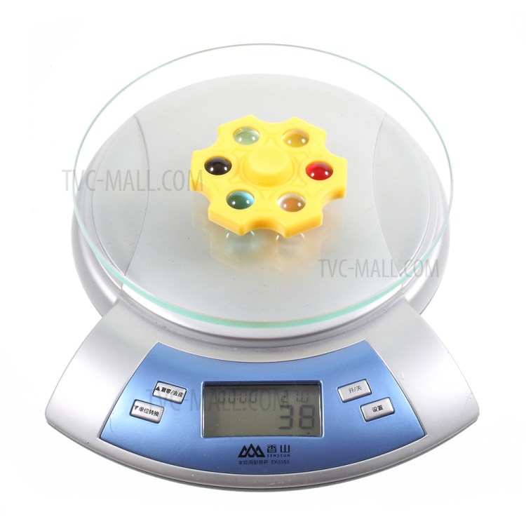 6 Colorful Marbles Hexagon Fingertip Spinner Fidget Stress and Anxiety Relief Toy - Yellow-14