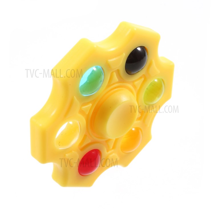 6 Colorful Marbles Hexagon Fingertip Spinner Fidget Stress and Anxiety Relief Toy - Yellow-8