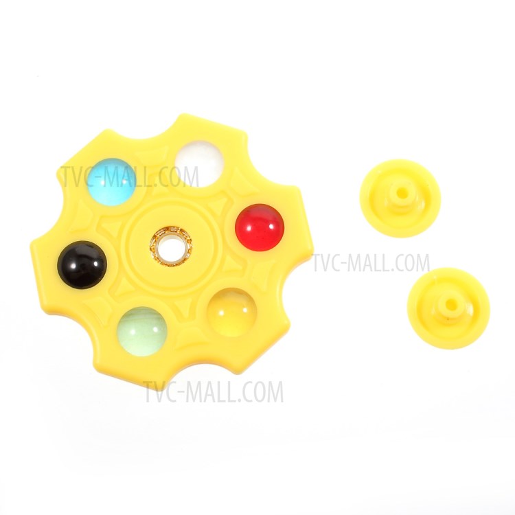 6 Colorful Marbles Hexagon Fingertip Spinner Fidget Stress and Anxiety Relief Toy - Yellow-9