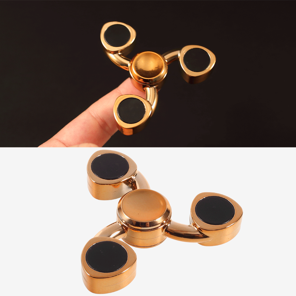 Tri-Spinner Fidget Toy EDC Focus Toy Fast Bearing - Gold Color-1