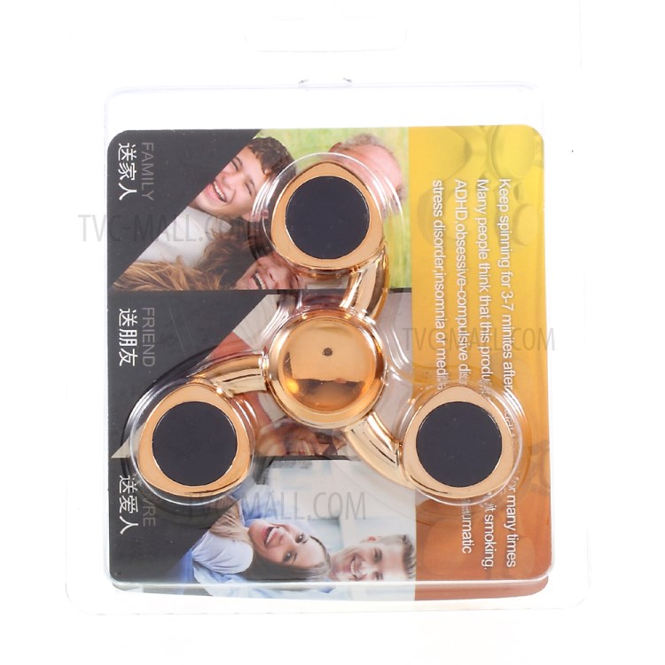 Tri-Spinner Fidget Toy EDC Focus Toy Fast Bearing - Gold-8