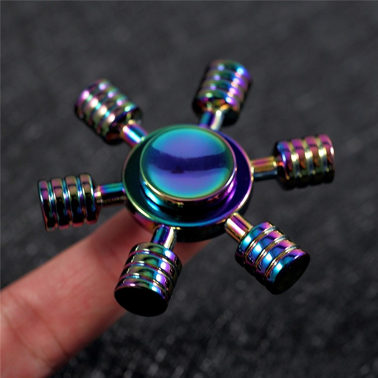 Colorful Pattern Metal Hand Spinner Fidget Hexagon Fingertip Gyroscope EDC Focus Toy-2