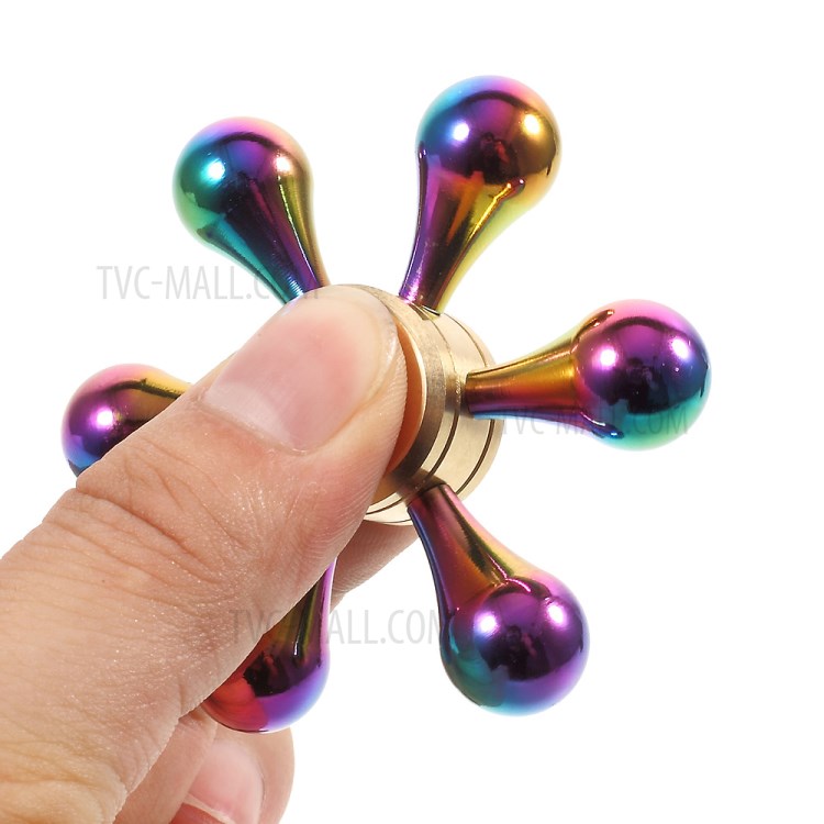 Colorful Metal Hexagon Fingertip Gyroscope Hand Spinner Fidget EDC Focus Toy-9