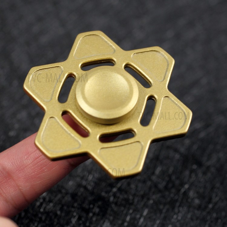 Six-pointed Star Pattern Kirsite Fidget Spinner Toy Stress Relief High Speed Hand Spinner - Gold-2