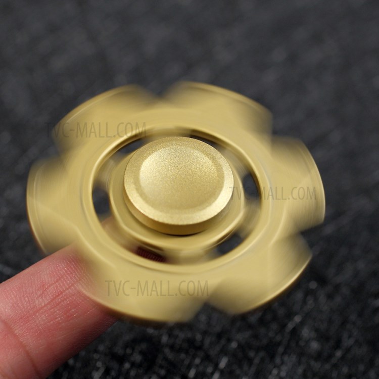 Six-pointed Star Pattern Kirsite Fidget Spinner Toy Stress Relief High Speed Hand Spinner - Gold-3