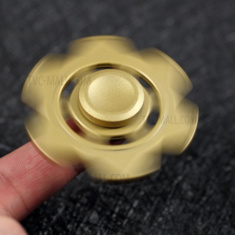 Six-pointed Star Pattern Kirsite Fidget Spinner Toy Stress Relief High Speed Hand Spinner - Gold-4
