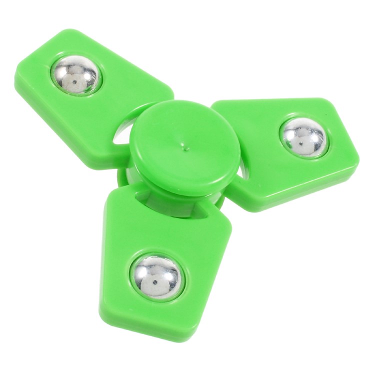 3 Steel Balls Tri-Spinner Fidget Stress and Anxiety Relief Time Killer Toy - Green-3