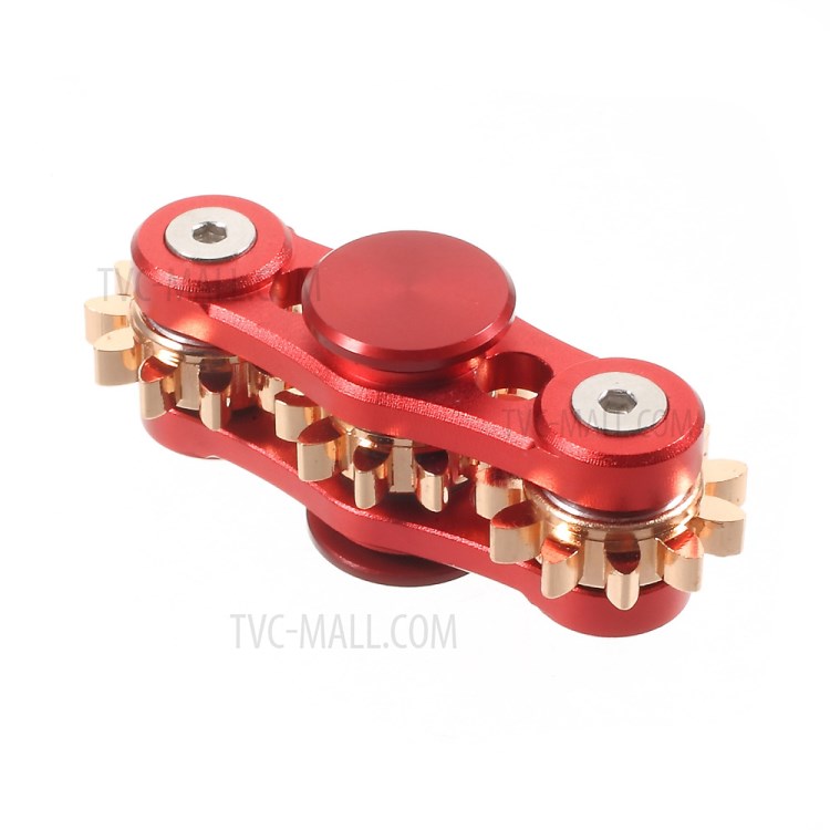 Gear Pattern Metal Fidget Spinner Toy Stress Relief High Speed Hand Spinner - Red-1
