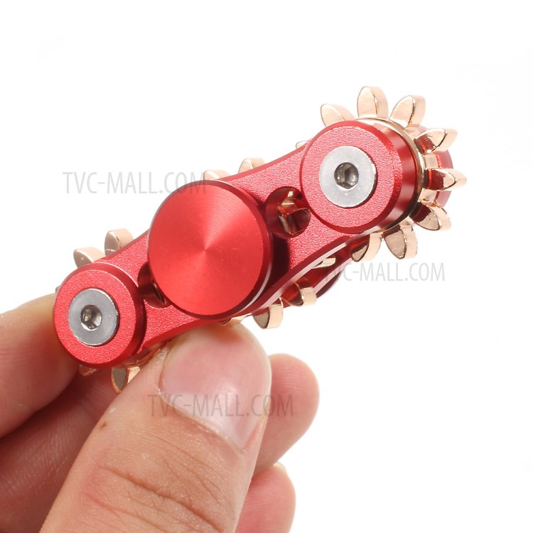 Gear Pattern Metal Fidget Spinner Toy Stress Relief High Speed Hand Spinner - Red-10