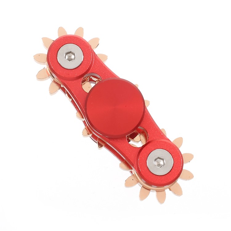 Gear Pattern Metal Fidget Spinner Toy Stress Relief High Speed Hand Spinner - Red-5