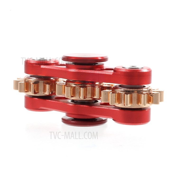 Gear Pattern Metal Fidget Spinner Toy Stress Relief High Speed Hand Spinner - Red-7