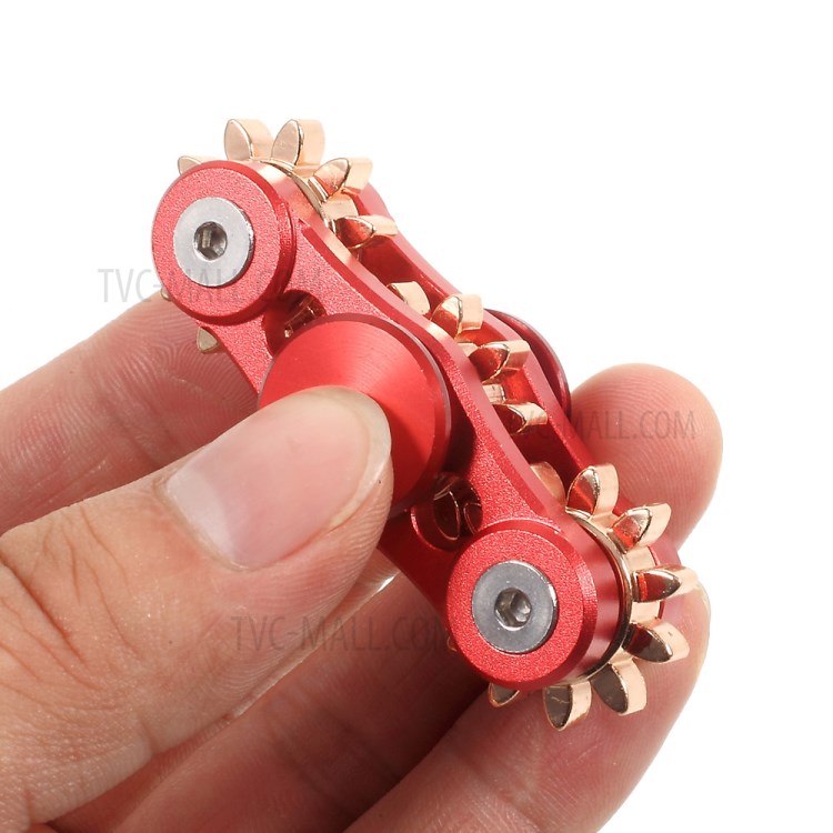 Gear Pattern Metal Fidget Spinner Toy Stress Relief High Speed Hand Spinner - Red-9