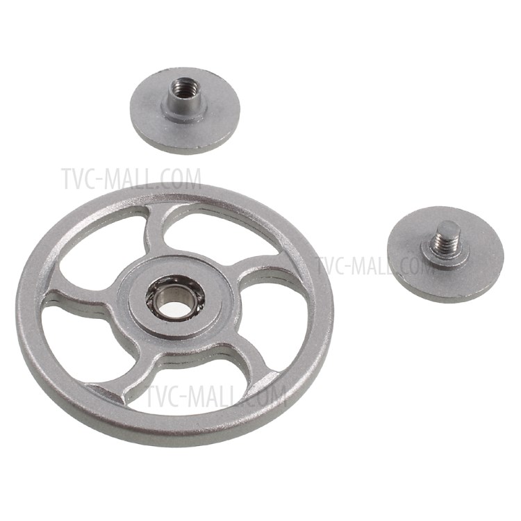 Wheel Pattern Kirsite Fidget Hand Spinner EDC Focus Toy for Anxiety and Stress Relief ADD ADHD - Silver-5