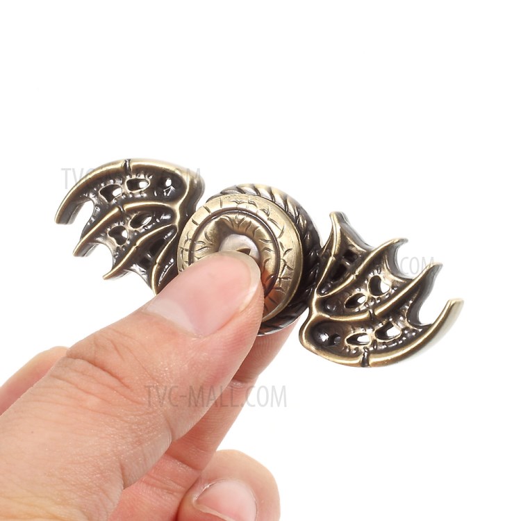 Dragon Pattern EDC Focus Toy Metal Fast Bearing Spinner Fidget Hand Spinner - Bronze-8