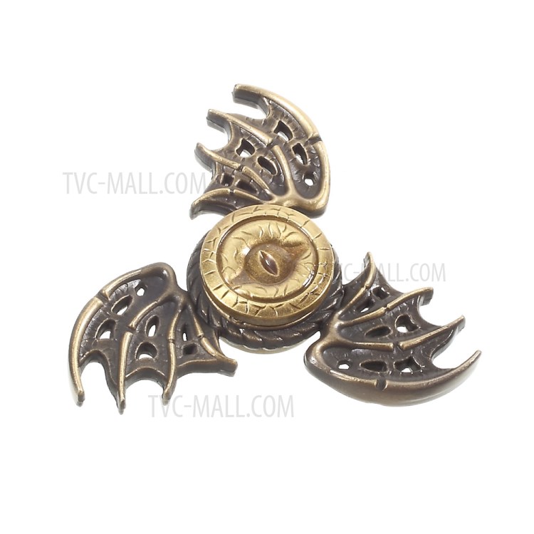 Dragon Pattern EDC Focus Toy Fast Bearing Metal Tri-Spinner Fidget Hand Spinner - Bronze-1