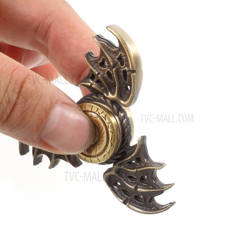 Dragon Pattern EDC Focus Toy Fast Bearing Metal Tri-Spinner Fidget Hand Spinner - Bronze-11
