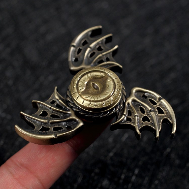 Dragon Pattern EDC Focus Toy Fast Bearing Metal Tri-Spinner Fidget Hand Spinner - Bronze-3