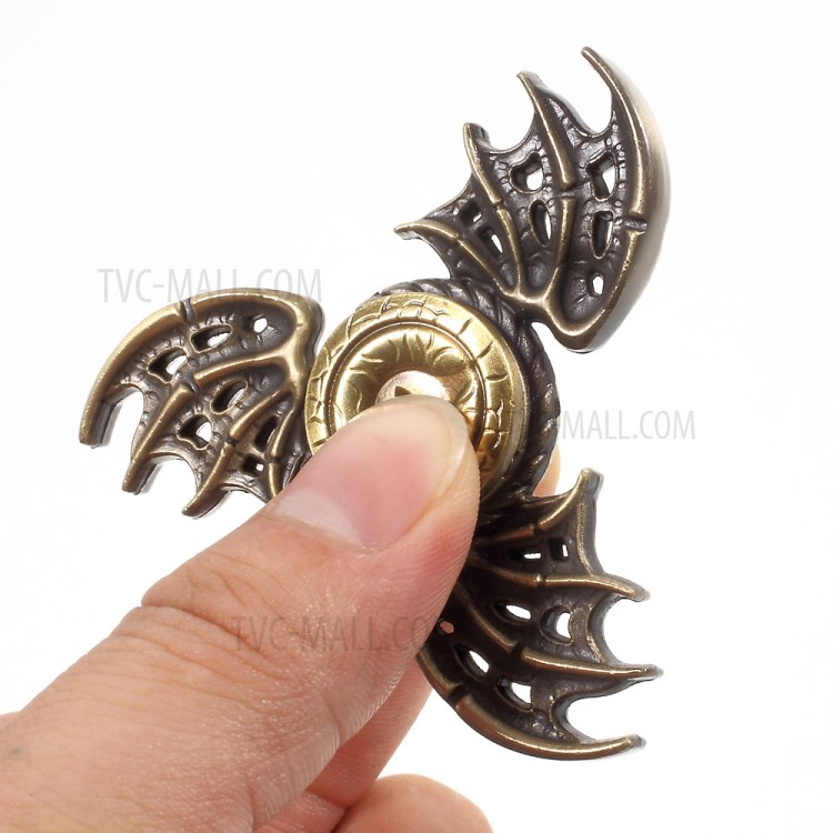 Dragon Pattern EDC Focus Toy Fast Bearing Metal Tri-Spinner Fidget Hand Spinner - Bronze-9
