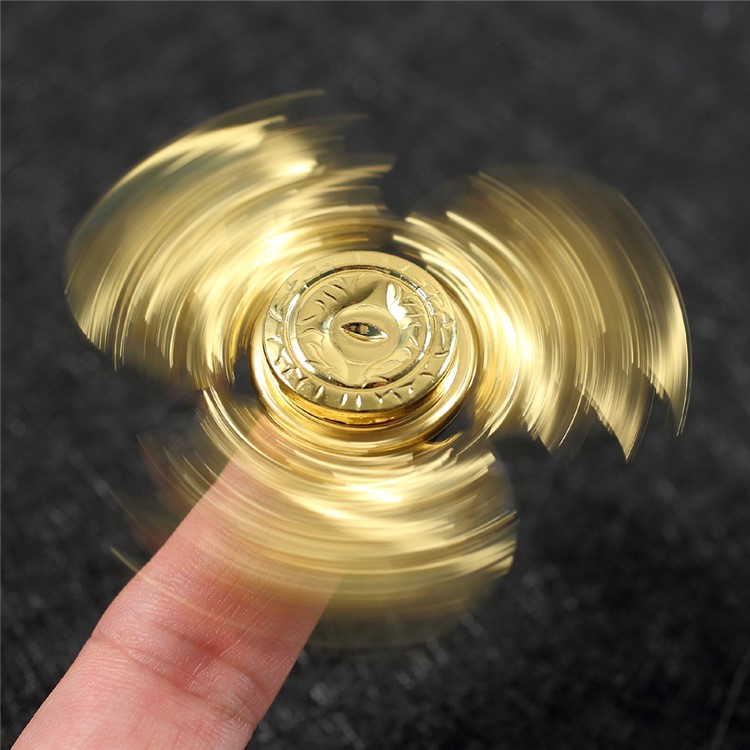 Dragon Pattern Fast Bearing Metal Tri-Spinner Fidget Hand Spinner EDC Focus Toy - Gold-11