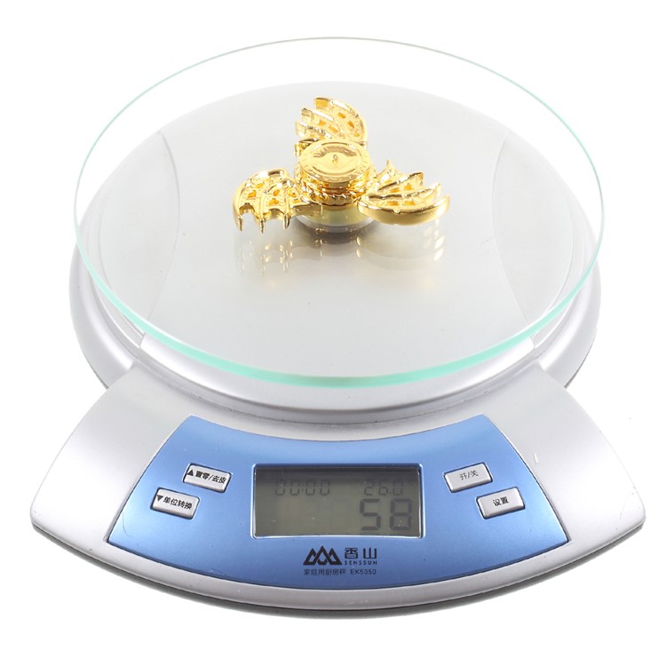 Dragon Pattern Fast Bearing Metal Tri-Spinner Fidget Hand Spinner EDC Focus Toy - Gold-12