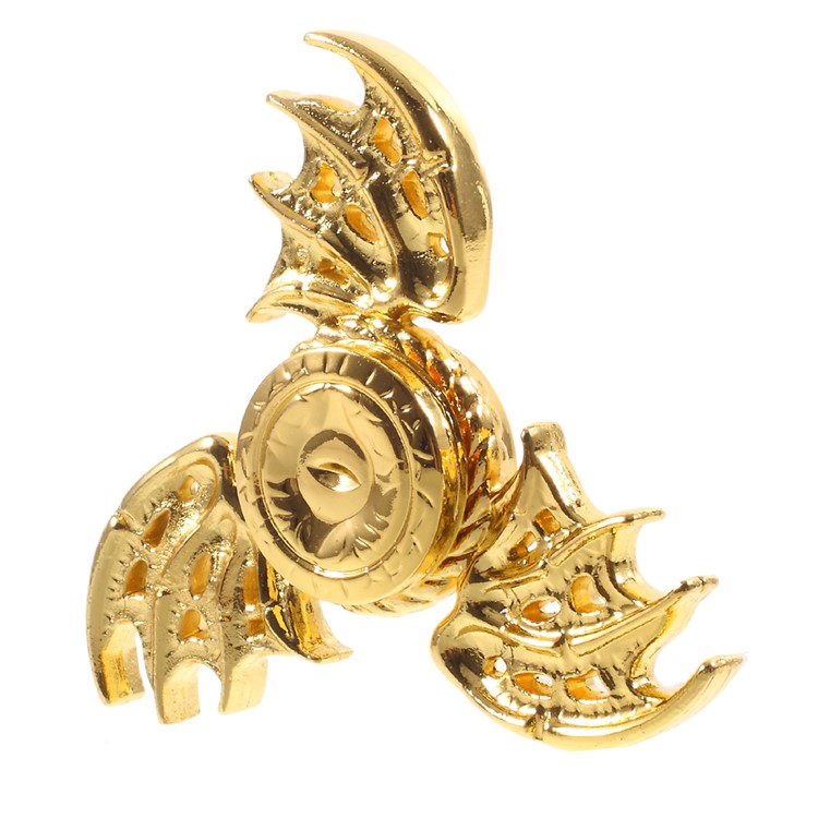 Dragon Pattern Fast Bearing Metal Tri-Spinner Fidget Hand Spinner EDC Focus Toy - Gold-3