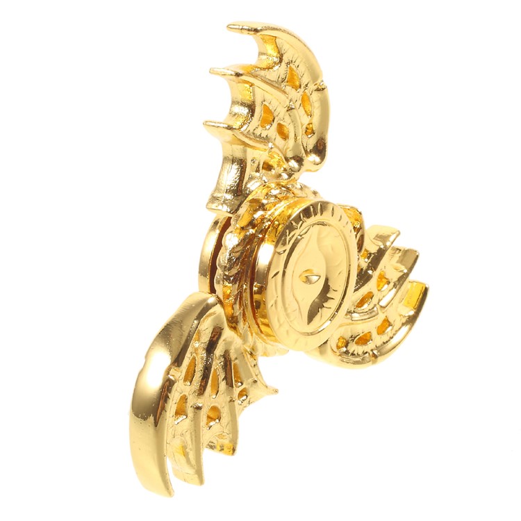 Dragon Pattern Fast Bearing Metal Tri-Spinner Fidget Hand Spinner EDC Focus Toy - Gold-4