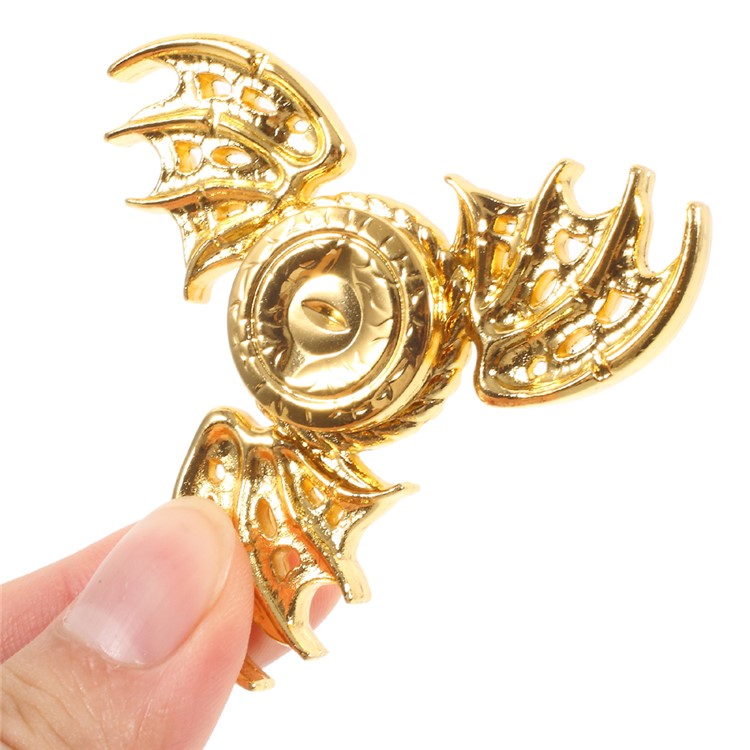 Dragon Pattern Fast Bearing Metal Tri-Spinner Fidget Hand Spinner EDC Focus Toy - Gold-5
