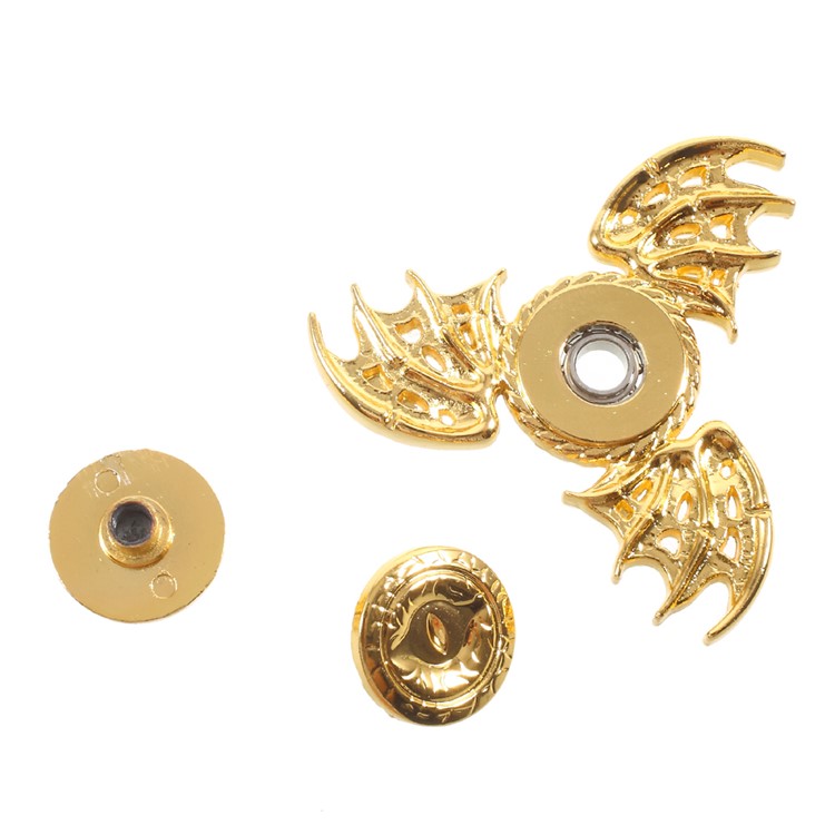 Dragon Pattern Fast Bearing Metal Tri-Spinner Fidget Hand Spinner EDC Focus Toy - Gold-9