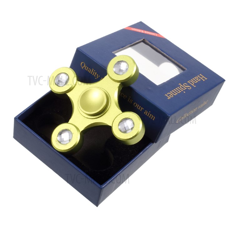Quadrangle Aluminum Alloy Spinner Fidget Hand Spinner High Speed EDC Focus Toy - Green-10