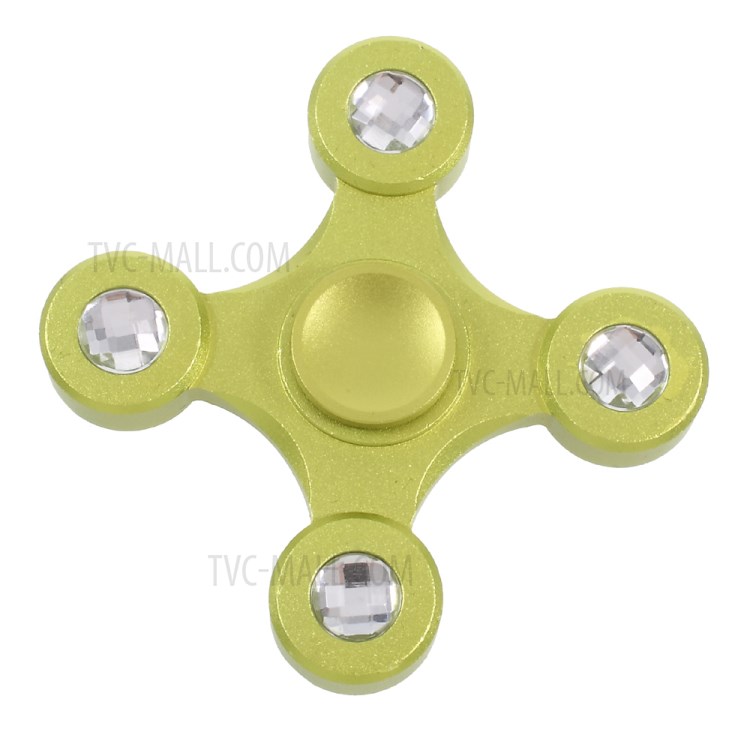 Quadrangle Aluminum Alloy Spinner Fidget Hand Spinner High Speed EDC Focus Toy - Green-3