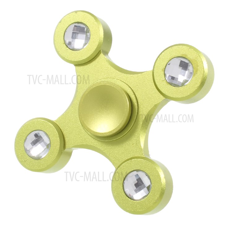 Quadrangle Aluminum Alloy Spinner Fidget Hand Spinner High Speed EDC Focus Toy - Green-6