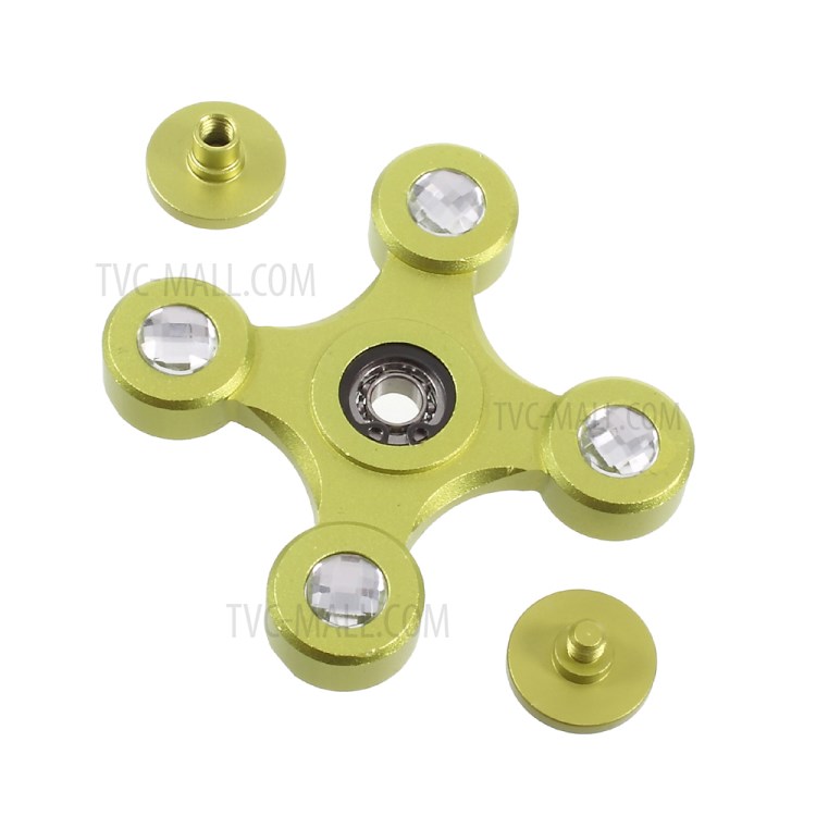 Quadrangle Aluminum Alloy Spinner Fidget Hand Spinner High Speed EDC Focus Toy - Green-7