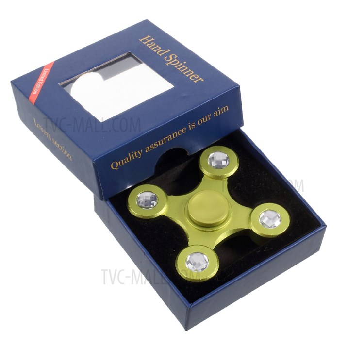 Quadrangle Aluminum Alloy Spinner Fidget Hand Spinner High Speed EDC Focus Toy - Green-9