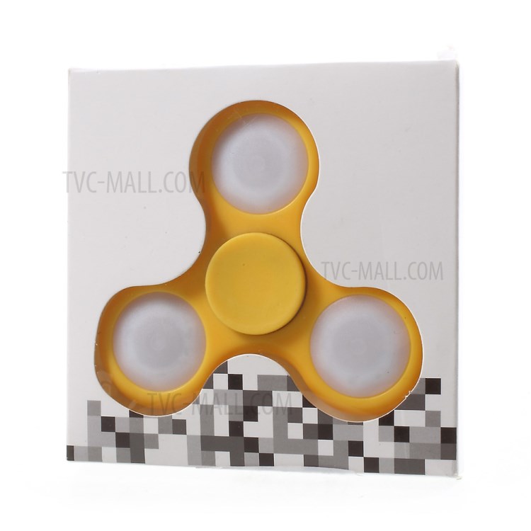 Fidget Spinner Tri-Spinner Toy Stress Reducer Relieve Anxiety and Boredom - Yellow-10