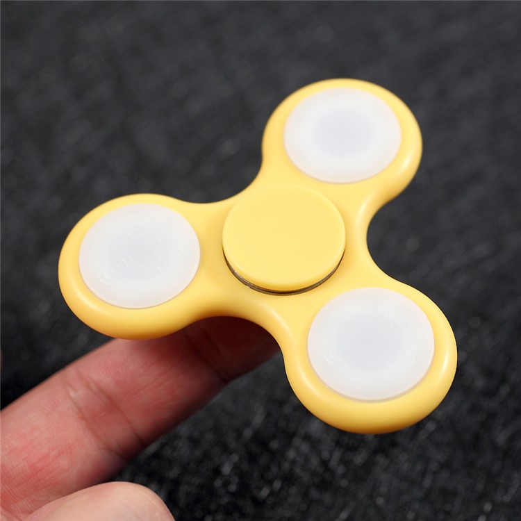 Fidget Spinner Tri-Spinner Toy Stress Reducer Relieve Anxiety and Boredom - Yellow-2