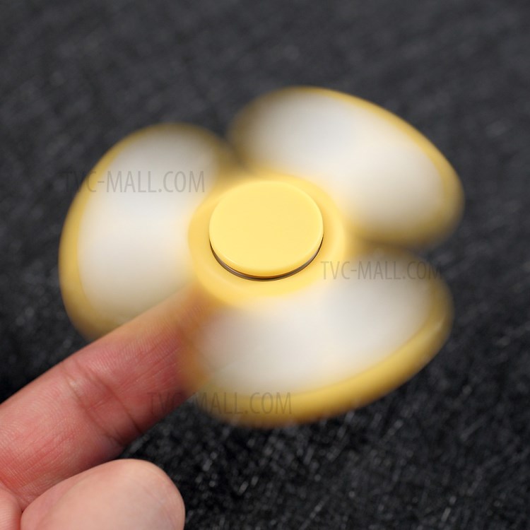 Fidget Spinner Tri-Spinner Toy Stress Reducer Relieve Anxiety and Boredom - Yellow-3