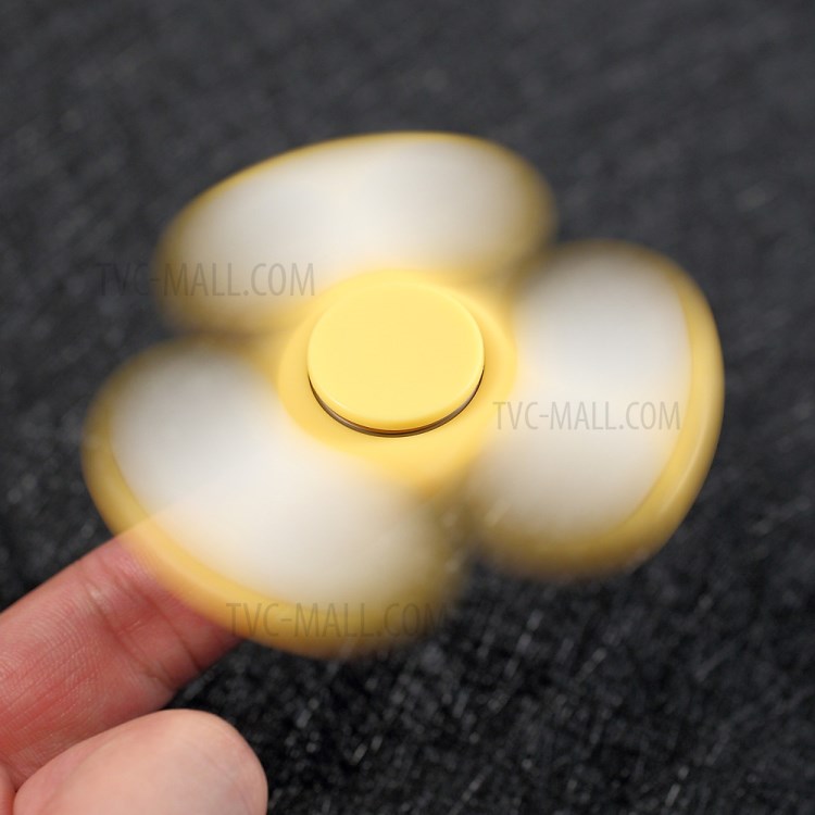 Fidget Spinner Tri-Spinner Toy Stress Reducer Relieve Anxiety and Boredom - Yellow-4
