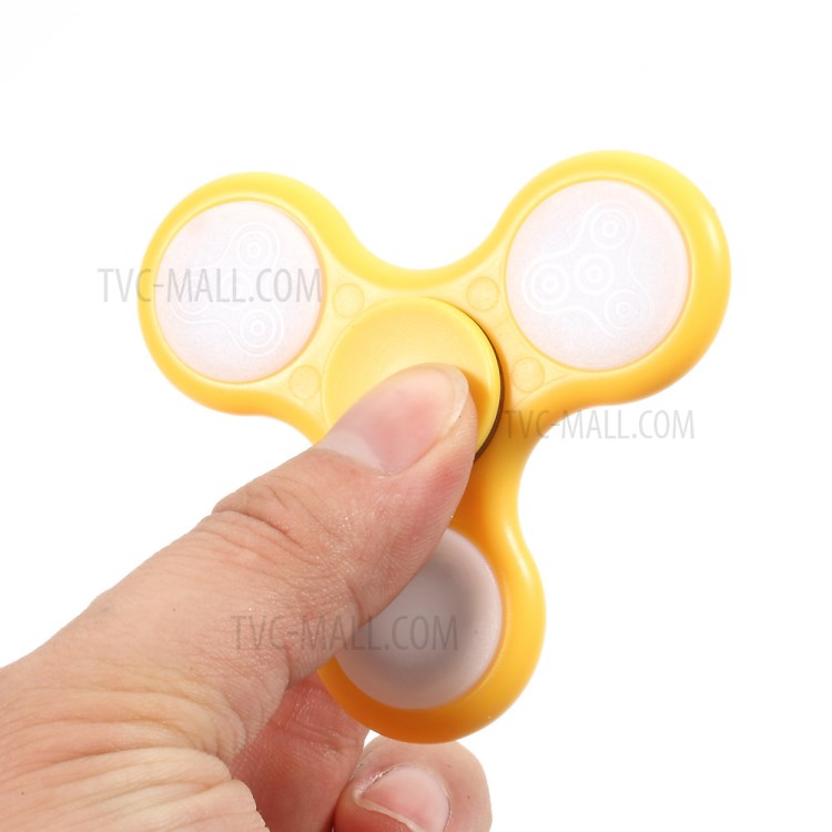 Fidget Spinner Tri-Spinner Toy Stress Reducer Relieve Anxiety and Boredom - Yellow-8