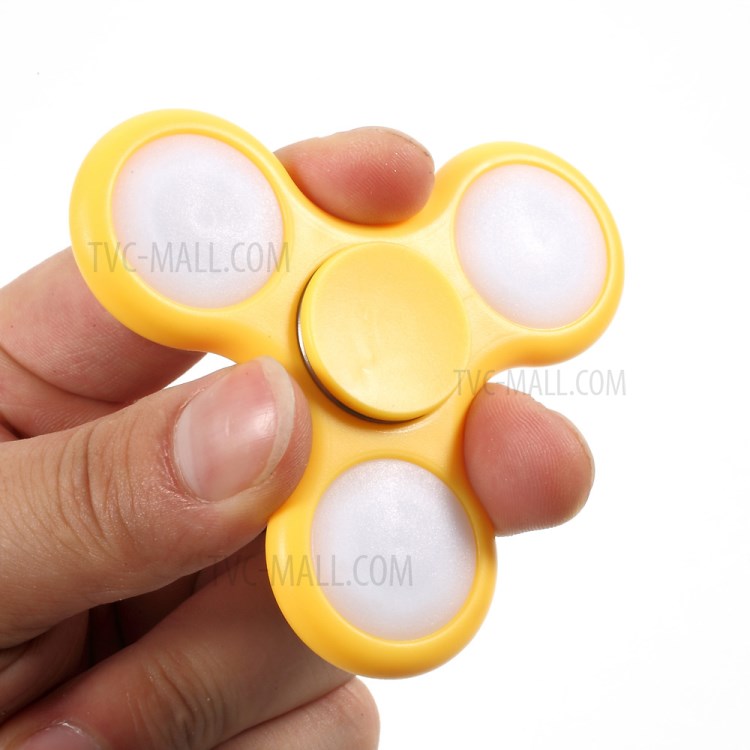 Fidget Spinner Tri-Spinner Toy Stress Reducer Relieve Anxiety and Boredom - Yellow-9